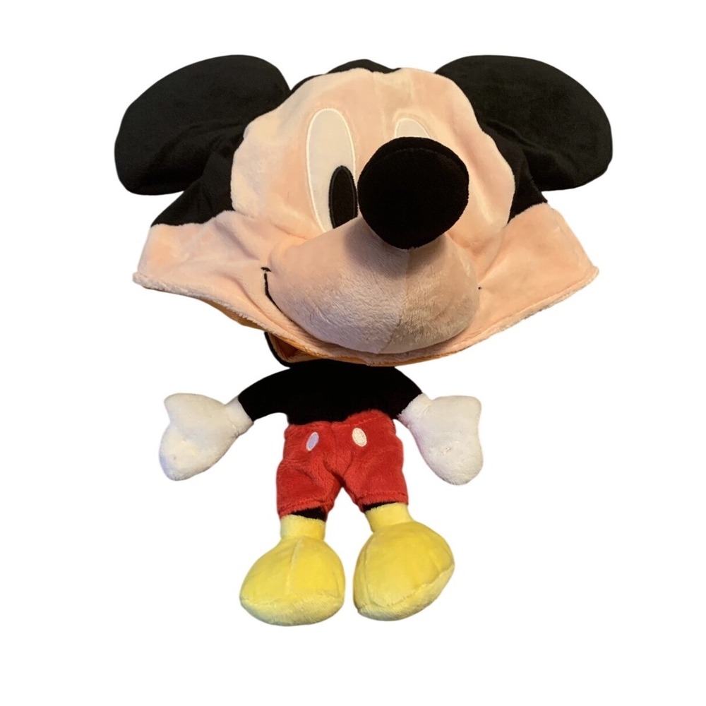 Disney Parks Mickey Mouse Plush Dangle Hat Adult Headpiece Black Red Yellow